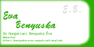 eva benyuska business card