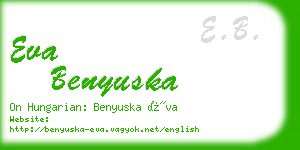 eva benyuska business card
